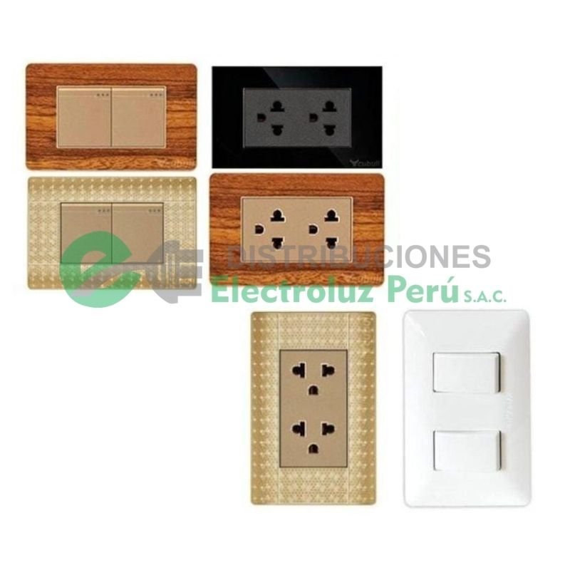 Interruptores Tomacorrientes varios colores Cubull